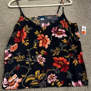 Old Navy Black Floral Camisole